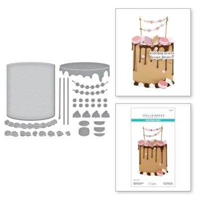 Image of Spellbinders Ganache Gateau Etched Dies from The Bougie Birthday Collection by Nina Boettcher