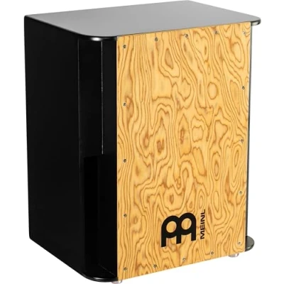 Image of Meinl Percussion Vertical Subwoofer Cajon Big Drum Box with Snare and extra Bass Reflex Channel Playing Surface Makah Burl (SUBCAJ6MB M)