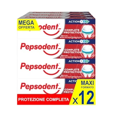 Image of Pepsodent Toothpaste Complete Protection with Fluoride and Calcium for Caries Defense All Day 75 ml (12 x Pack)