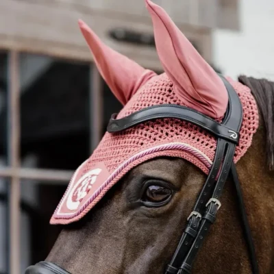 Image of Kentucky Horsewear Fly Hood Wellington 3D Logo Rope Fuchsia Full Size Horse &amp; Equestrian