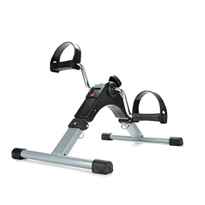 Image of Holdfiturn Mini Folding Exercise Bike 50x41x28CM Foldable LCD Bicycle Trainer Helps Improve Circulation Flexibility Strength and Fitness (Grey)