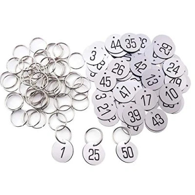 Image of Sourcemall Plastic ID Number Tags Key with Rings (1 50, White)