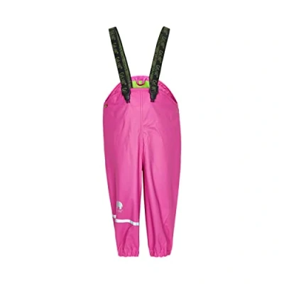 Image of Celavi Unisex Rainwear Solid Rain Trousers, Real Pink, 140 cm