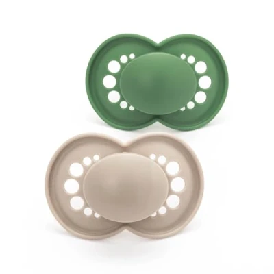 Image of MAM Original Soother 6+ Months (Pack of 2), Baby Made from Sustainable Material, SkinSoft Silicone Teat, with Case, Cream (Designs May Vary)