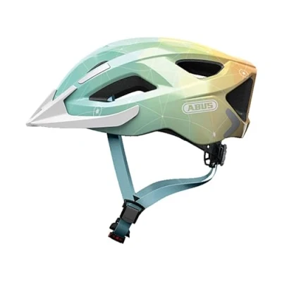 Image of ABUS Aduro 2.0 City Helmet Allround Bicycle in Sportive Design for Traffic Women and Men Blue Art, Size M