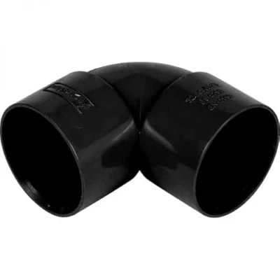 Image of Solvent 32mmm Flexible Pushfit Elbow 90 Degree Knuckle Bend 32mm Waste Pipe Fittings (40mm Black, (Pack of 5))