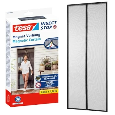 Image of tesa Insect Stop Self Closing Magnetic Mosquito Net Protection Screen for Balcony and Patio Doors Easy Installation Without Drilling 2.2 m x 1.0