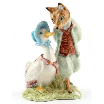 Image of BEATRIX POTTER ROYAL ALBERT JEMIMA &amp; FOXY WHISKERED GENT P3193 BNIB UK