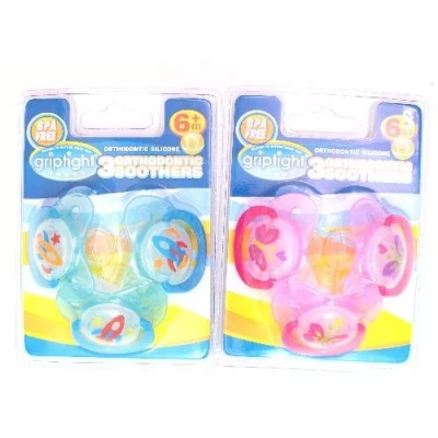 Image of Griptight 3 Decorated Orthodontic Soothers (Silicone) (6 Months+, Blue)
