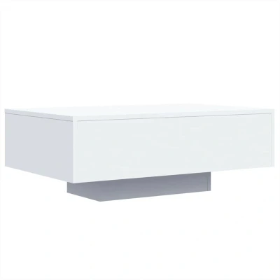 Image of vidaXL Coffee Table with LED Lights White 85x55x31 cm