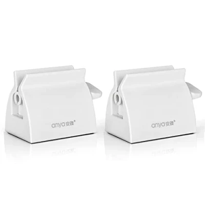 Image of Rolling Tube Toothpaste Squeezer Seat Holder Stand for Bathroom Accessories 2pcs(White)
