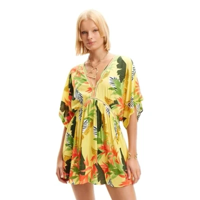 Image of Desigual Women&#039;s Swim_top Tropical Bikini, Yellow, S