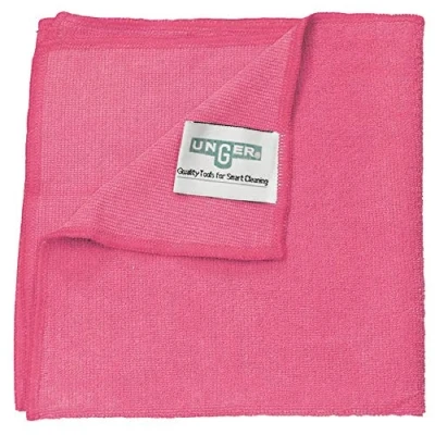 Image of Unger MF40R Smartcolor Microwipe 4000 Microfiber Cleaning Cloth, Red