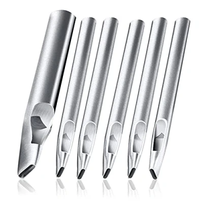 Image of 6 Pcs Oval Leather Punch Tools, Set, Hole Punch, Flat Craft Hollow for Cutting Belt Bags Gasket DIY Making