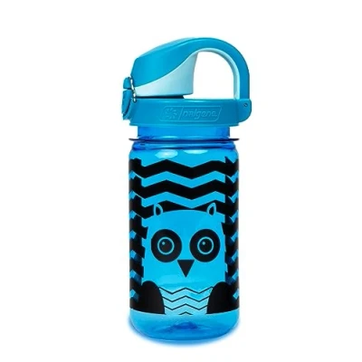 Image of Nalgene Sustain Tritan Water Bottle for Kids, BPA Free, with 50% Plastic Waste Material, Leak Proof, Durable, Carabiner Friendly, Reusable, 12 Ounces, Blue Owl