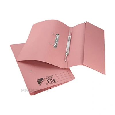 Image of [15 Pack] Pink Foolscap Pocket Transfer Spring Files 285gsm 32mm Capacity