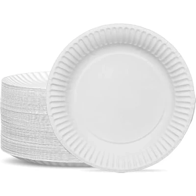 Image of M25 Packs 100 Paper Plates 23cm 9inch Plates, Disposable Party