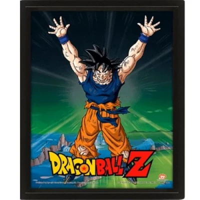 Image of Pyramid International Dragon Ball Z 3D Lenticular Poster in Box Frame (Super Saiyan Goku Design) 25cm x 20cm 1.3cm Official Merchandise