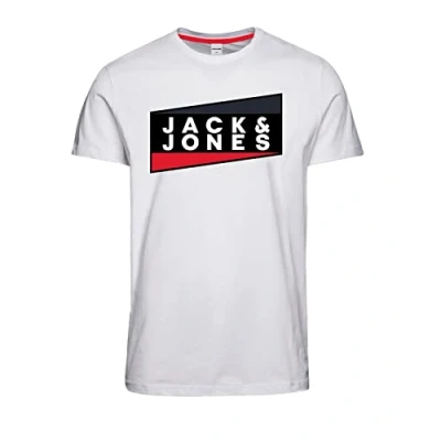 Image of Jack and Jones Junior Boy&#039;s Short Sleeve T Shirts Crew Neck Smart Casual Tee Tops White