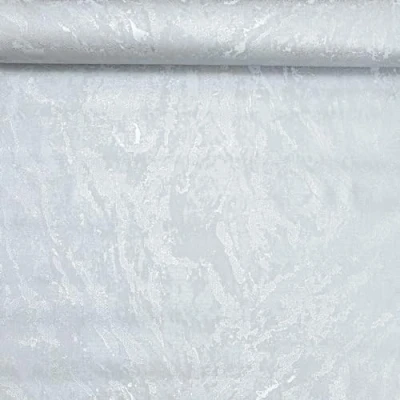 Image of SOPHIE LAURENCE Plain Silver Metallic Wallpaper Heavyweight Textured Shimmer Vinyl, Marbled Pattern, Non Pasted, Washable, Wet Removable, 0.53m x Sample, Modern Design for Any Room