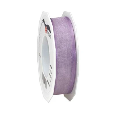 Image of Präsent Marseille Wired Organza Ribbon Syringa 25 mm Width, m Length