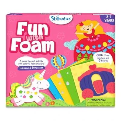 Image of Skillmatics Art Activity Fun with Foam Unicorns &amp; Princesses, Stocking Stuffers, No Mess Felt Sticker for Kids, DIY Activity, Christmas Gifts Boys Girls Ages 3, 4, 5, 6, 7, Travel Toys
