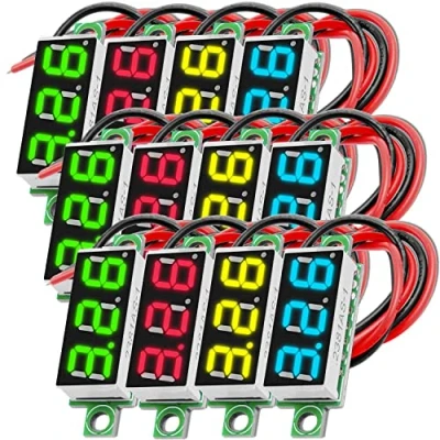 Image of AZDelivery 0.28 Inch Mini Digital Voltmeter with 7 Segment LED Display 2.5V 30V, Voltage Display, Measurement Module, compatible Arduino including E Book! (Pack of 3)