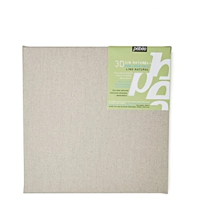 Image of PEBEO 795501 Gedeo 30 x cm 3D Linen Natural Stretchers Universal Coating Square Formats, Brown
