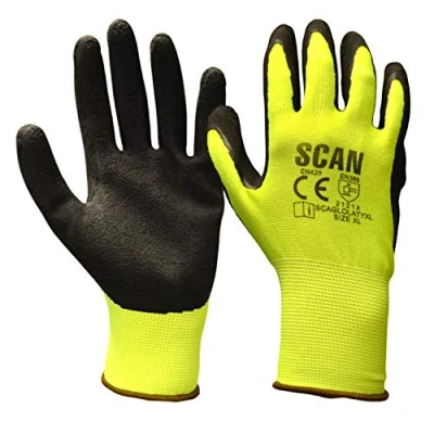 Image of Scan GLOLATYXL Foam Latex Coated Glove Yellow