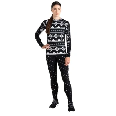 Image of Dare 2b Women&#039;s Quick Drying Exchange Iii Base Layer Set Black Fair Isle, Size: 18