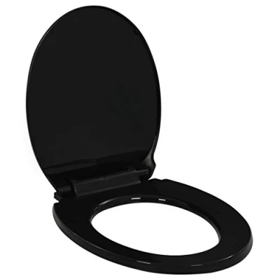 Image of vidaXL Soft Close Toilet Seat, Featuring Quick Release Design, Durable Polypropylene Material, and Sleek Black Colour Suitable for Standard Bowls