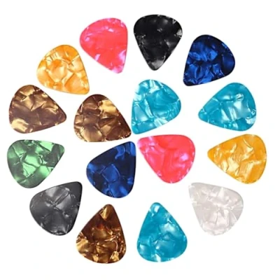 Image of FYOBOT 100 PCS Celluloid Guitar Picks 0.46mm Thickness Pick Plectrums for Bass, Acoustic Guitars 30X26MM