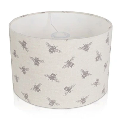 Image of Kushade 12&quot; (30cm) Fryetts Bees Lampshade/Table Lamp/Ceiling Light, Fabric, Beige