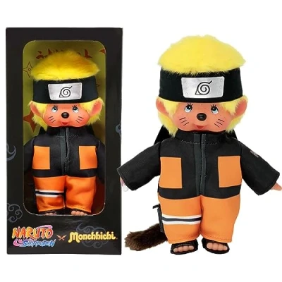 Image of Bandai Monchhichi Naruto Shippuden Plush Toy 80s Iconic Monkey Soft 20 cm for Children and Adults Children&#039;s 2 Years Above SE241088