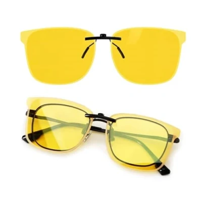 Image of Goiteia Polarised Night Driving Glasses Clip on Anti Glare for Men Women,Effectively Minimize from Oncoming Headlights,High Definition Vision(57 * 36mm)
