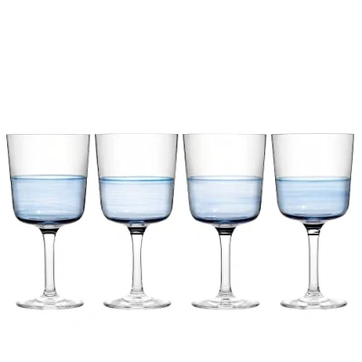 Image of Royal Doulton 1815 Blue Wine Glass Set of 4