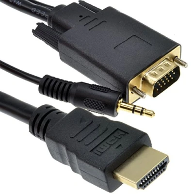 Image of kenable HDMI to SVGA with Audio PC or Laptop Monitor TV Video Cable 1m [1 metres]