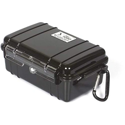 Image of PELI 1050 Micro Case, Protective Box for Small Belongings, IP67 Watertight, 3L Capacity, Made in US, Black/Black Liner