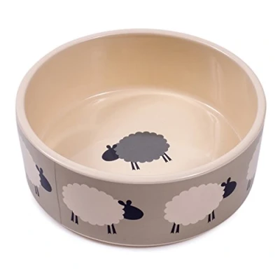 Image of Petface Sheep Print Ceramic Bowl, 15 cm