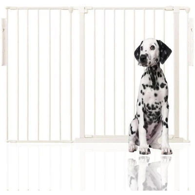Image of Bettacare Premium Extra Tall Multi Panel Flexible Dog Barrier, up to 128cm Wide, White, 105cm Tall, Barrier for Pets Dogs and Puppy, Puppy suitable Indoor Outdoor use