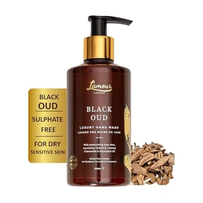 Image of L&#039;amour Natural Black Oud Luxury Hand Wash Essential Oils Sulphate Free Gentle for dry and sensitive skin 250mL