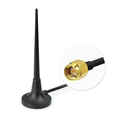 Image of Eightwood 2G 3G 4G Antenna Omnidirectional SMA Male Adapter Wireless 3.5dbi Magnetic GPS GSM Aerial with 3M 9.8ft Cable for WIFI Router UMTS MF60 MF821D