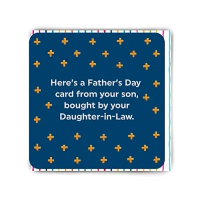 Image of Brainbox Candy Funny Embossed Father&#039;s Day Card &#039;Bought By Daughter In Law&#039; Hilarious Relatable Humour Cheeky Fathers Cards For Dad From Son