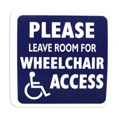 Image of Disabled Cling Sign Square: Please Leave Room For Wheelchair Access