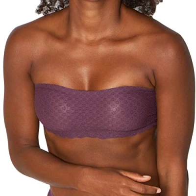 Image of Sloggi Women&#039;s Zero Feel Lace Bandeau Top, Purple (Kaluha 00qn), 28A (Size: Small)
