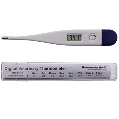 Image of Digital Vets Thermometer for Pet Owners of Dogs Cats Horses Animals With FREE Veterinary Hobday&#039;s Spec Chart