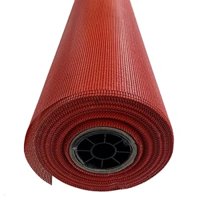 Image of EU Fabrics Teslin Mesh Net FabricPVC Dipped Fabric by the Metre Heavy Duty Fishnet for Dressmaking Breathable Netting Material Sewing and Home Décor (Red 1 Meter x 200cm)