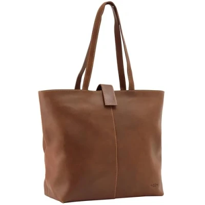 Image of Gusti Shoulder Bag Leather Alexandra Shopper Ladies Handbag Work Genuine Handle Vintage Brown