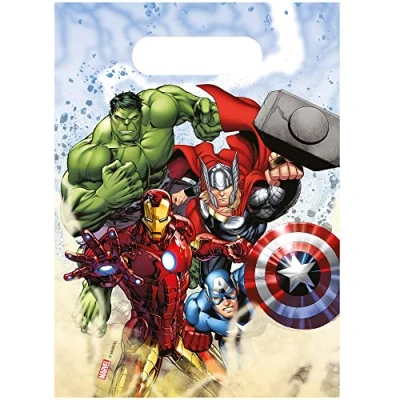 Image of Procos 35134 Party Loot Marvel Avengers Infinity Stones Candy Gift Bags, Pack of 6, Multi Coloured