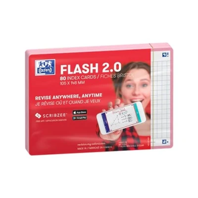 Image of Flash Cards, Squared with Pink Frame, A6, Pack of 80